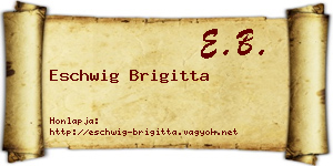 Eschwig Brigitta névjegykártya